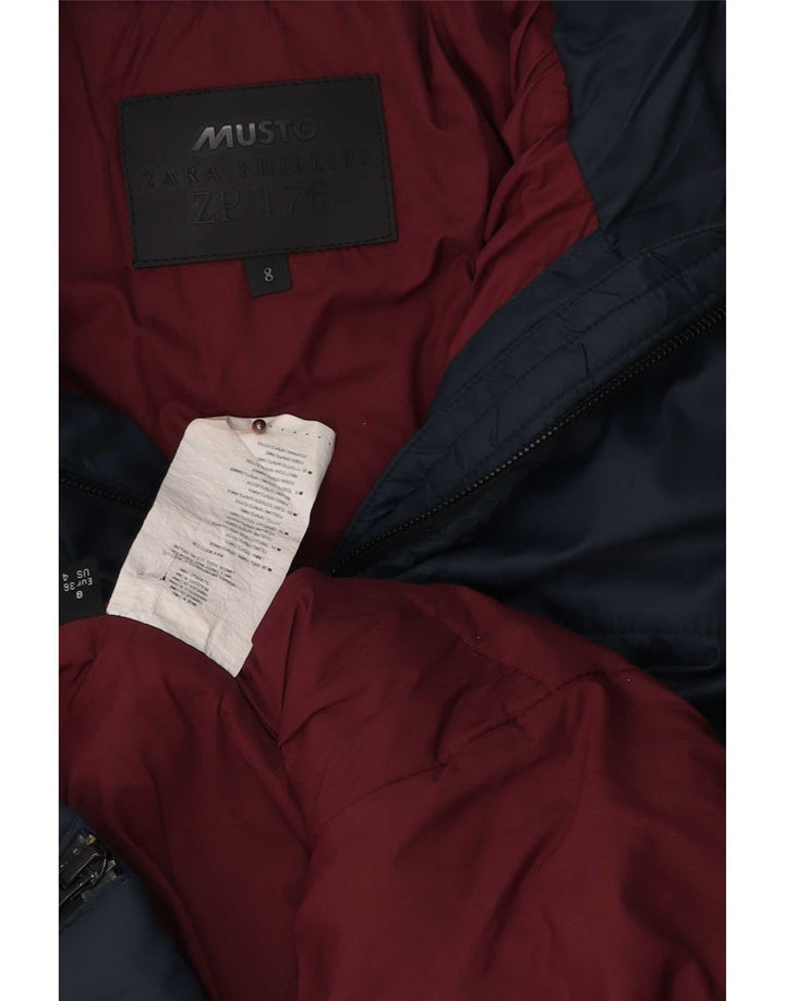Jaqueta acolchoada feminina Musto UK 8 pequena poliamida azul marinho