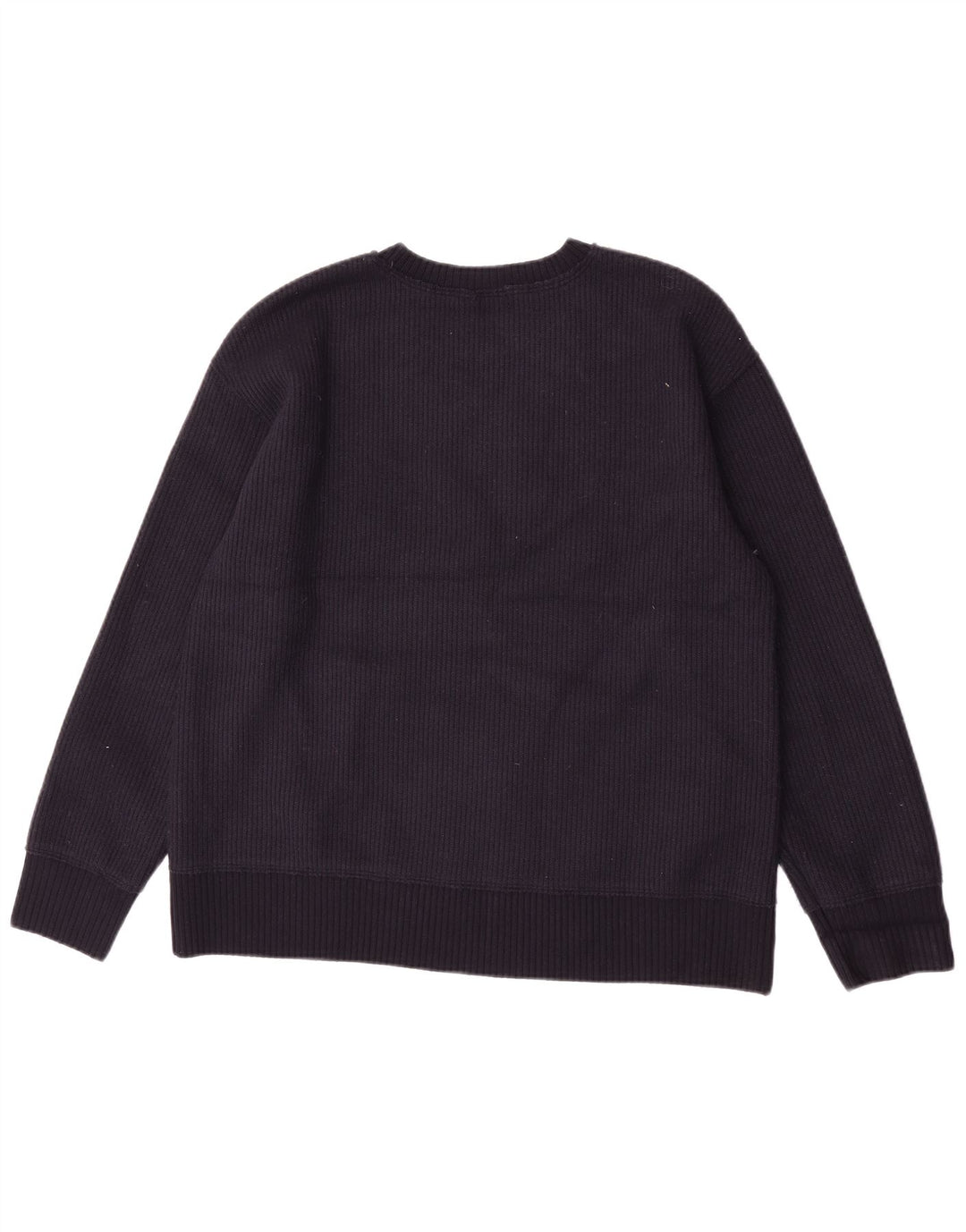 Zara Womens Crew Neck Jumper Sweater UK 14 Medium Navy Blue Viscose