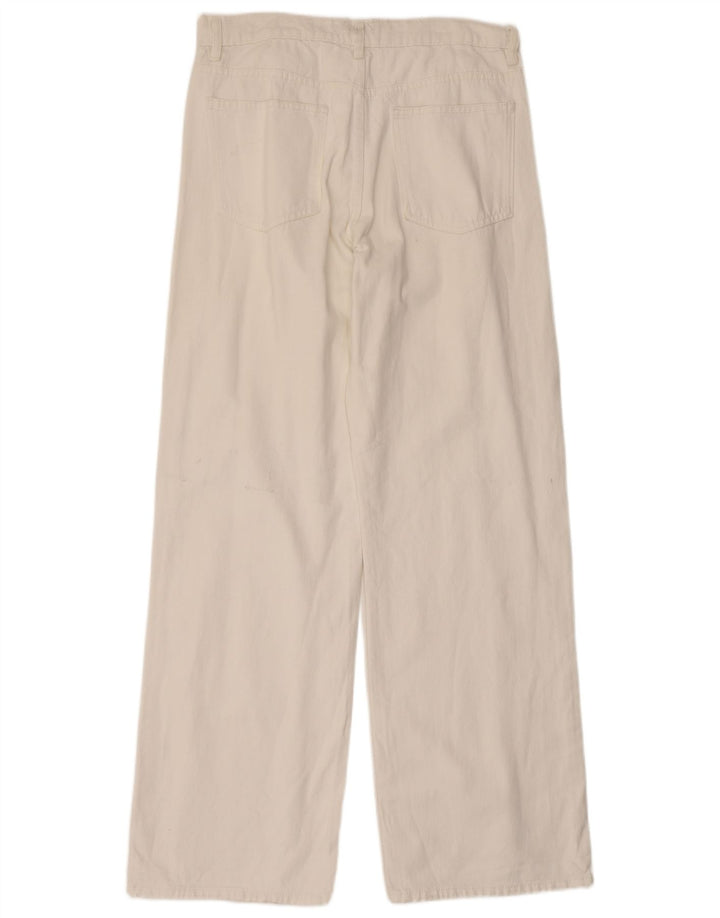 Zara Damen-Jeans mit weitem Bein, EU 40, Mittel W30 L32, Weiß