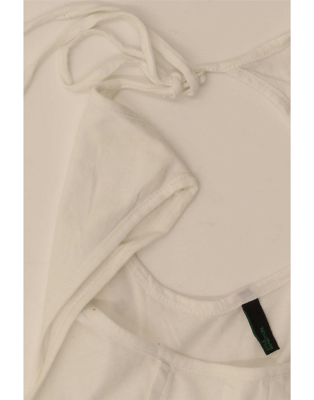 Benetton Womens Sleeveless Blouse Top UK 12 Medium White