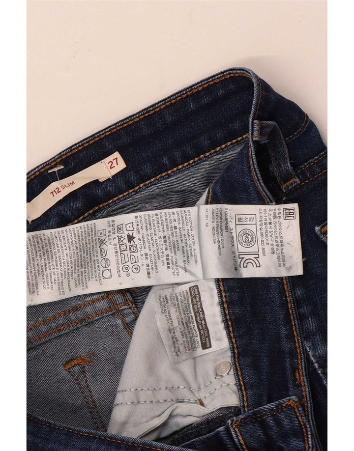 Levi's Womens 712 Slim Jeans W27 L27 Blue Cotton