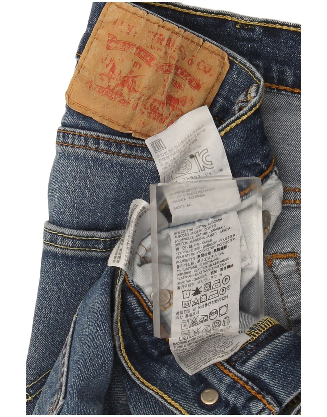 Levi's Straight Jeans til mænd W31 L34 blå bomuld