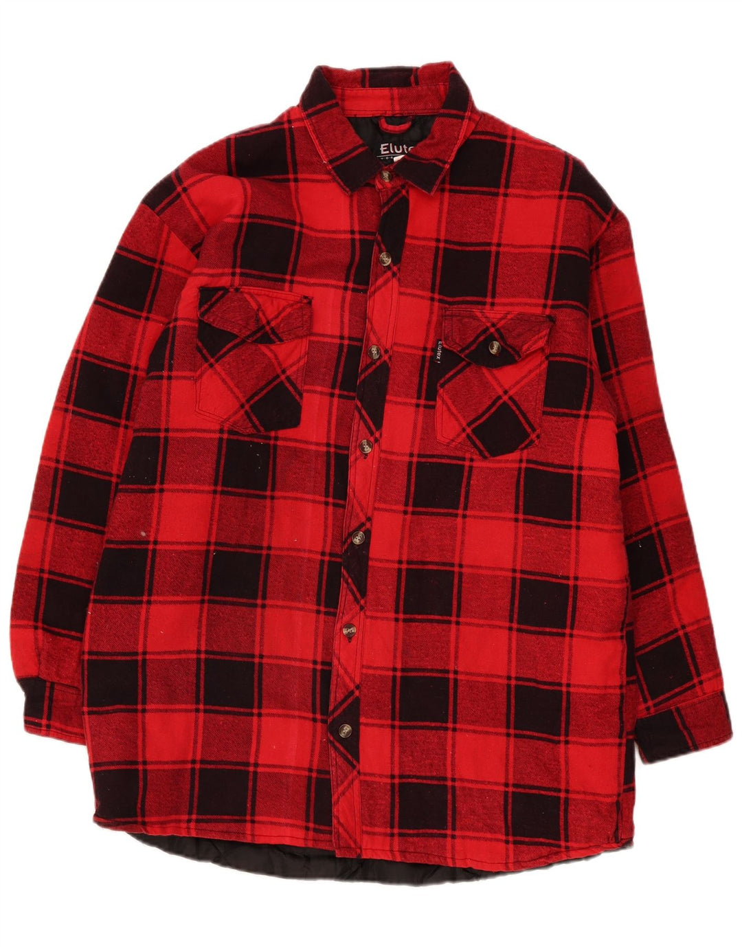 Elutex Mens Lumberjack Flannel Shirt XL Red Check Cotton