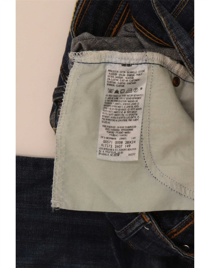 Levi's Womens 571 Slim Jeans W28 L34 Navy Blue Cotton