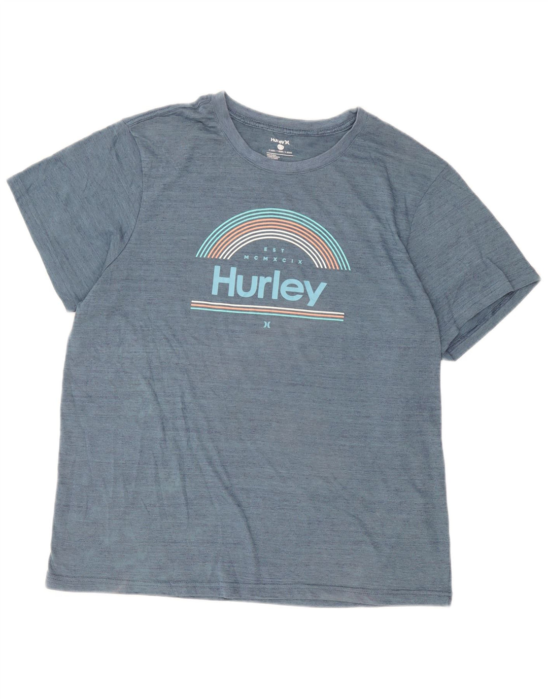 Hurley Mens Graphic T-Shirt Top XL Blue Polyester