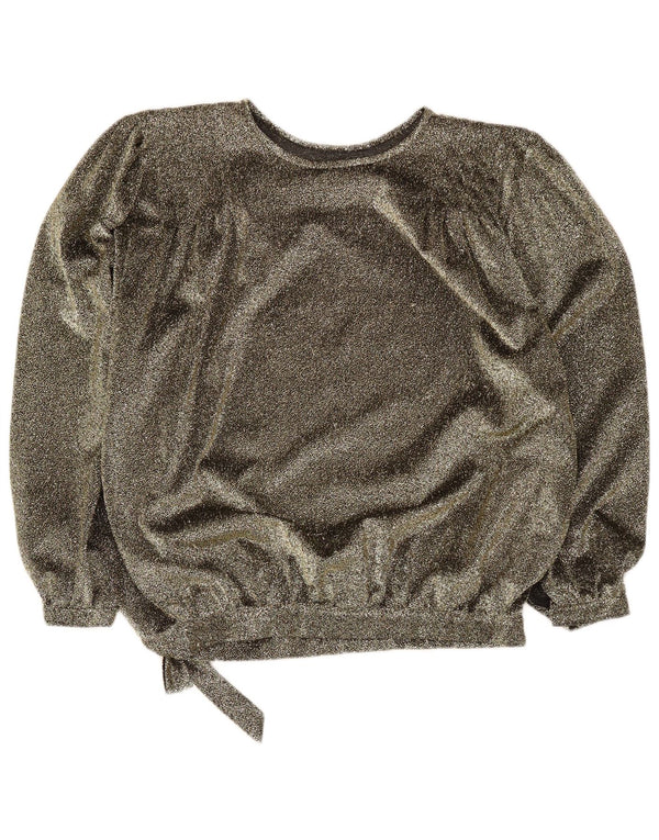 Camicetta vintage da donna dalla vestibilità comoda, taglia UK 18 XL, chiazzata d'oro