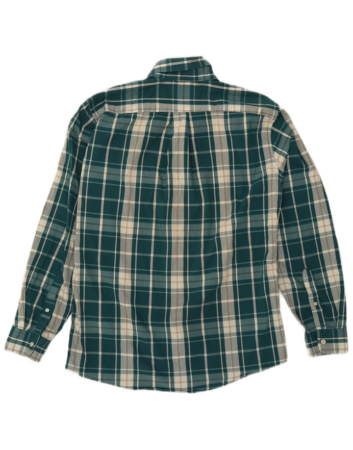 EDDIE BAUER Mens Classic Fit Shirt Medium Green Check Cotton