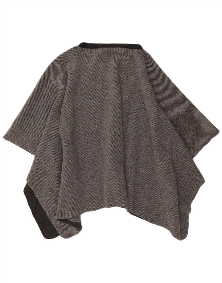 VINTAGE Womens Poncho Jumper One Size Grey