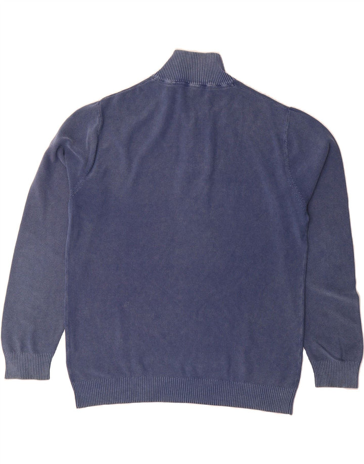 KAPPA Mens Zip Neck Jumper Sweater 2XL Blue Cotton Vintage Kappa and Second-Hand Kappa from Messina Hembry 