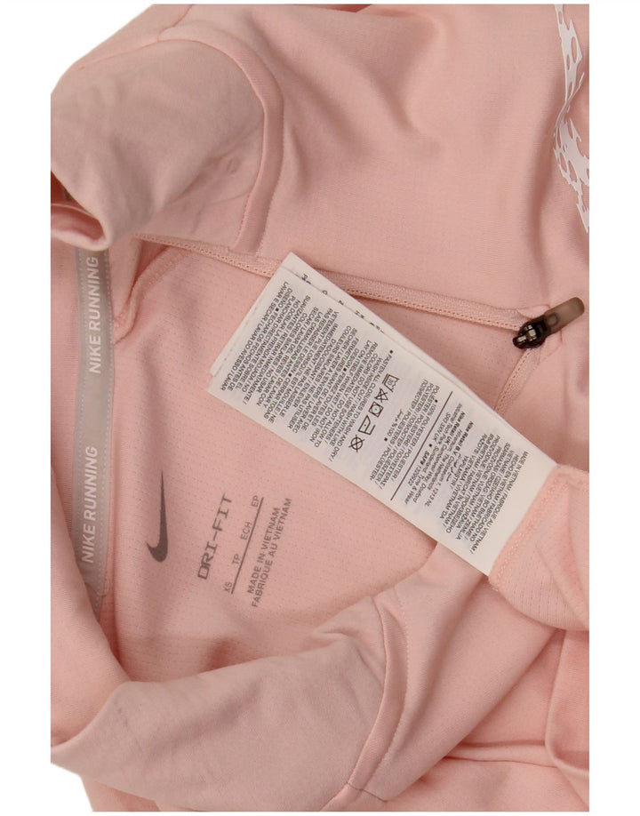 Nike Haut de survêtement surdimensionné à col zippé pour femme UK 6 XS Rose
