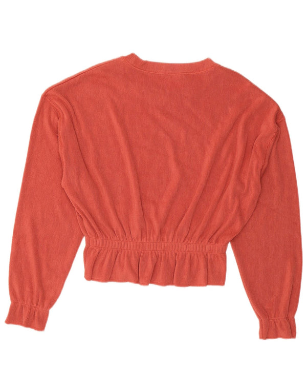 Zara Chemisier court surdimensionné à manches longues pour femme UK 10 Petit Orange