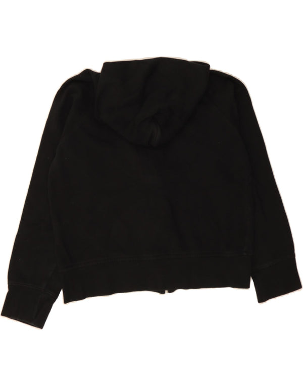 FCUK Womens Zip Hoodie Sweater UK 16 Large Black Cotton