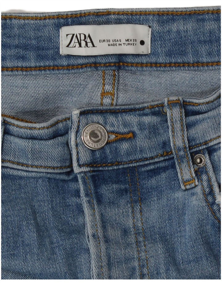 Zara Womens Crop Straight Jeans EU 38 Small W28 L26 Blue