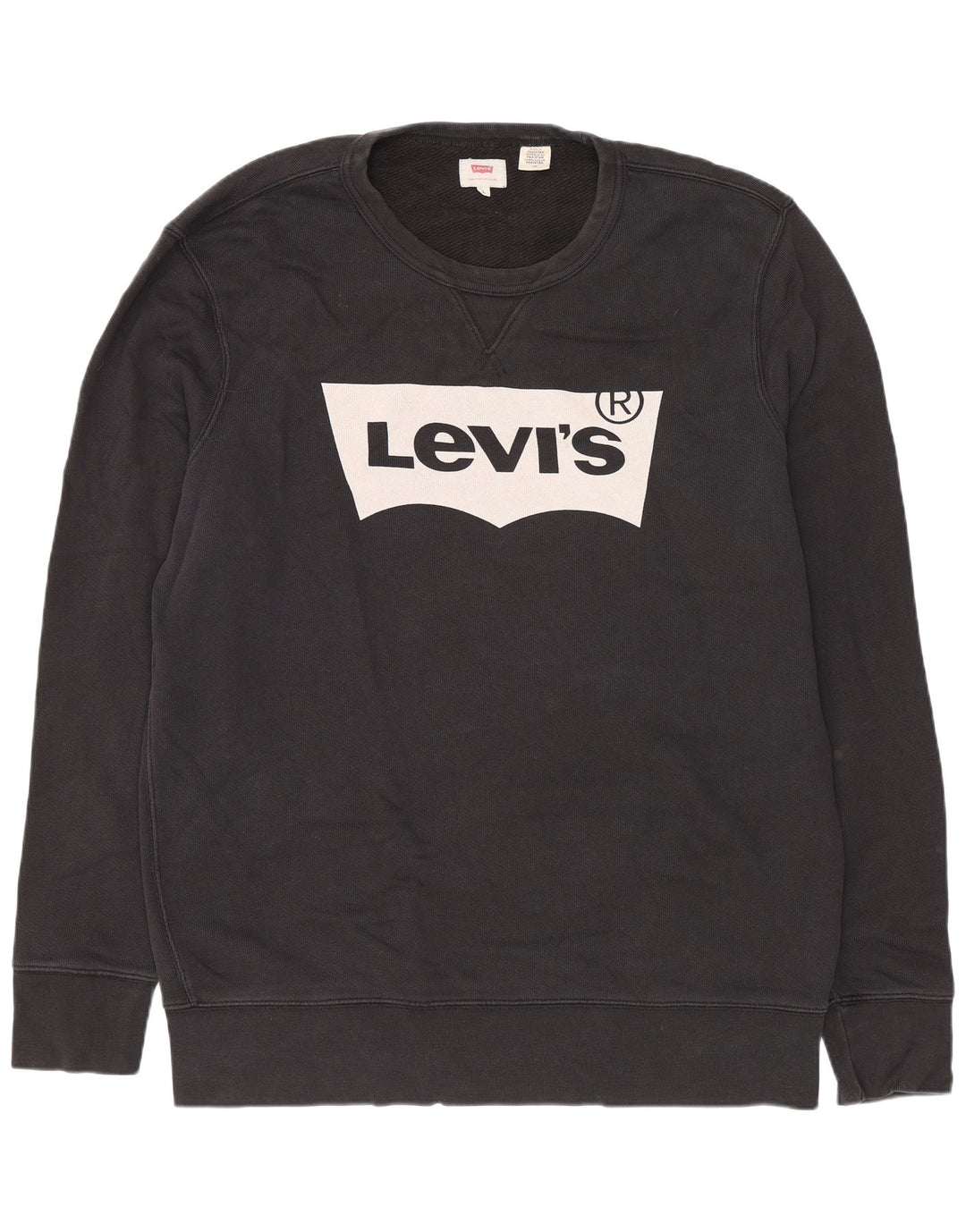 Levi's Uomo Felpa con vestibilità regolare grafica Maglione grande in cotone nero