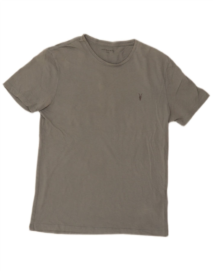 All Saints Mens T-Shirt Top Small Grey Cotton