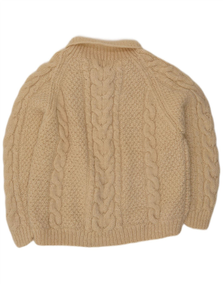 Męski sweter polo THC XL w kolorze złamanej białej wełny