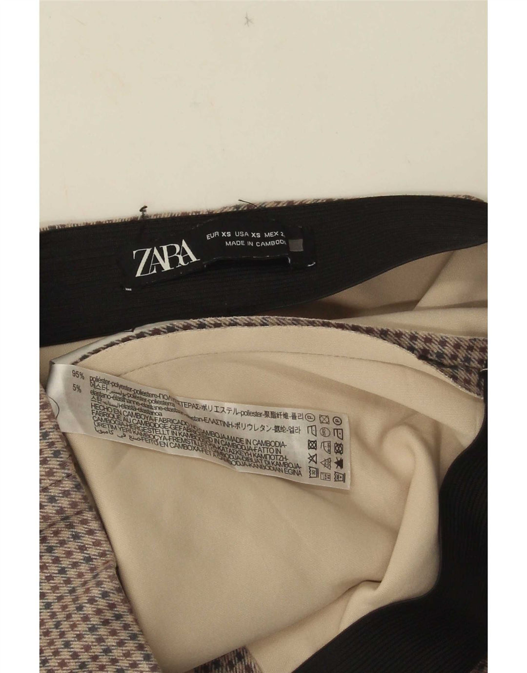 Zara Womens Leggings UK 4 XS Grå Houndstooth Polyester