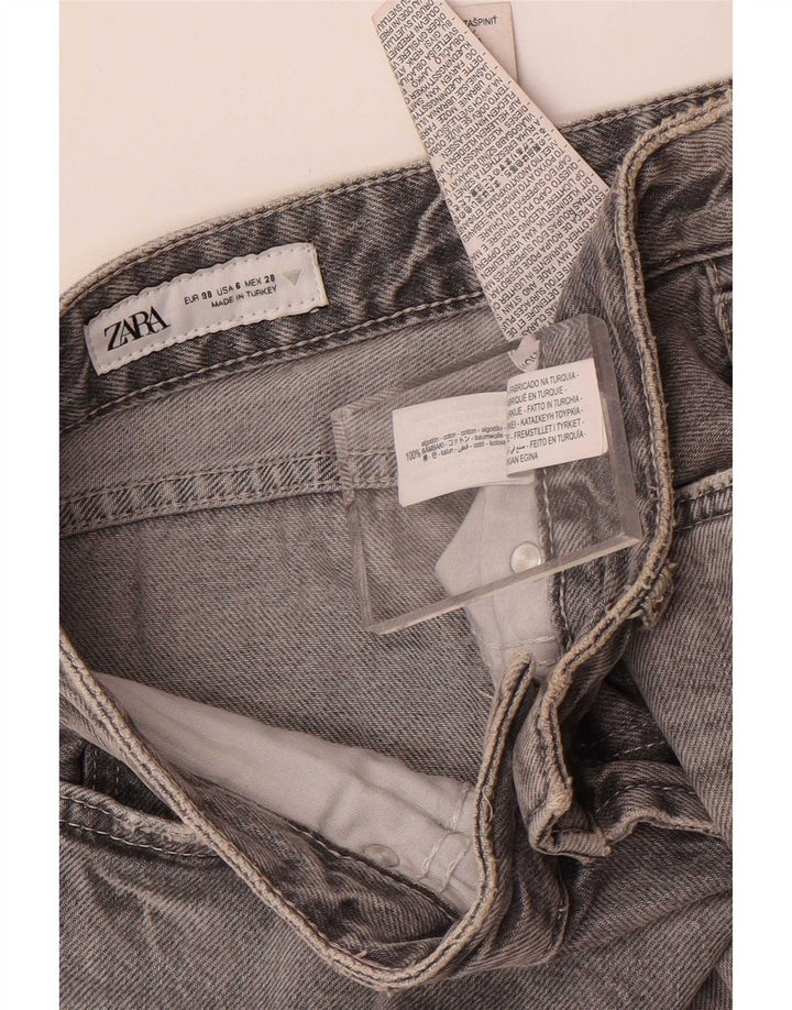 Zara Womens Straight Jeans EU 38 Small W28 L34 Grey Cotton