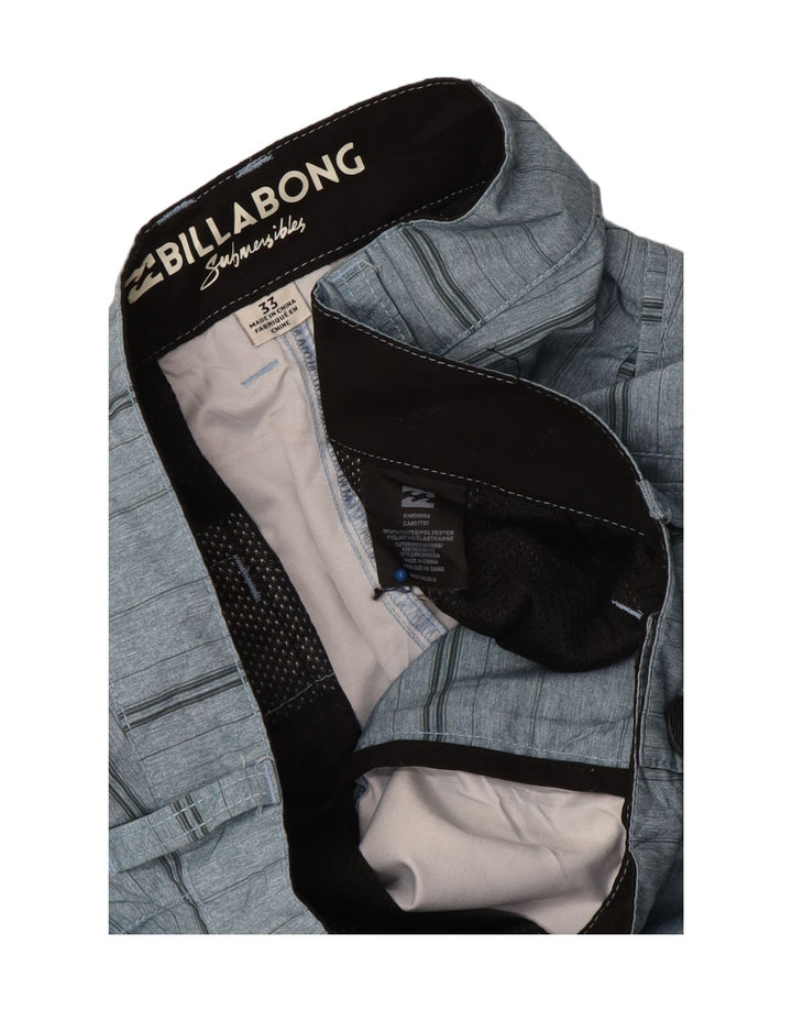 Pantaloncini chino da uomo Billabong W33 poliestere a righe blu medio