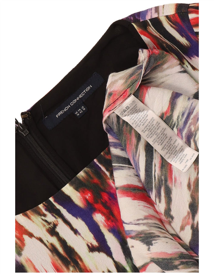 French Connection Womens A-Line Dress UK 14 Large Multicoloured Colourblock