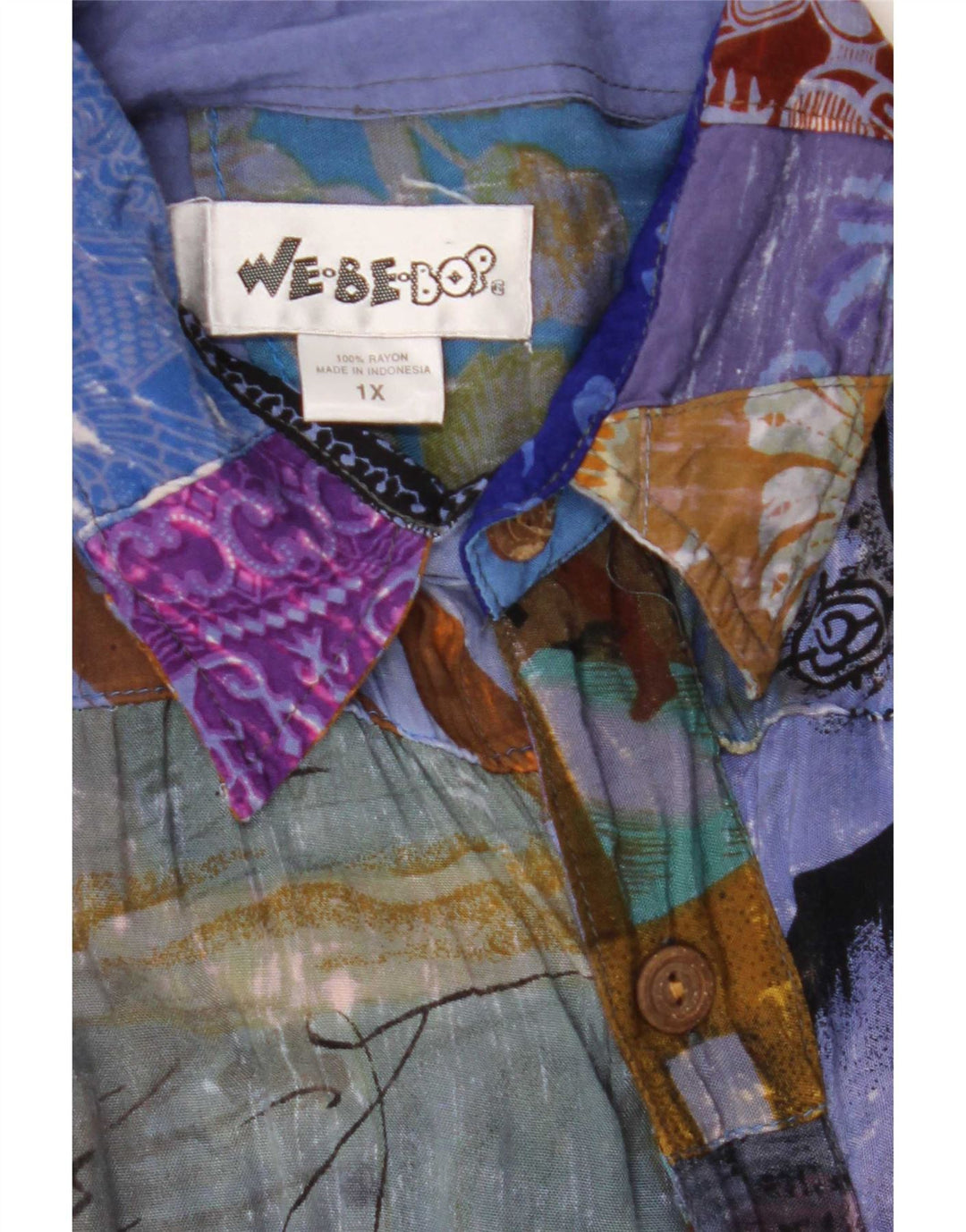 We Be Bop Womens Oversized Shirt Dress UK 18 XL Multicoloured Patchwork