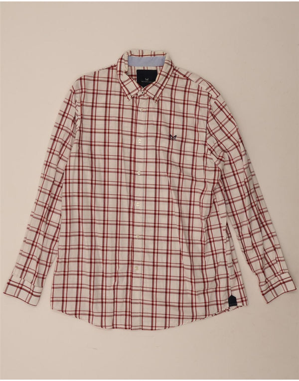 Crew Clothing Męska koszula o klasycznym kroju XL, bawełniana w białą kratkę