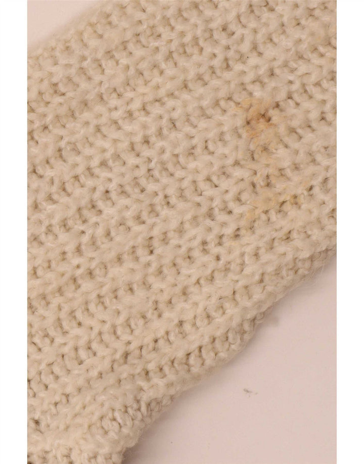 Zara Womens Oversized Open Cardigan Sweater UK 14 Medium Beige Acrylic