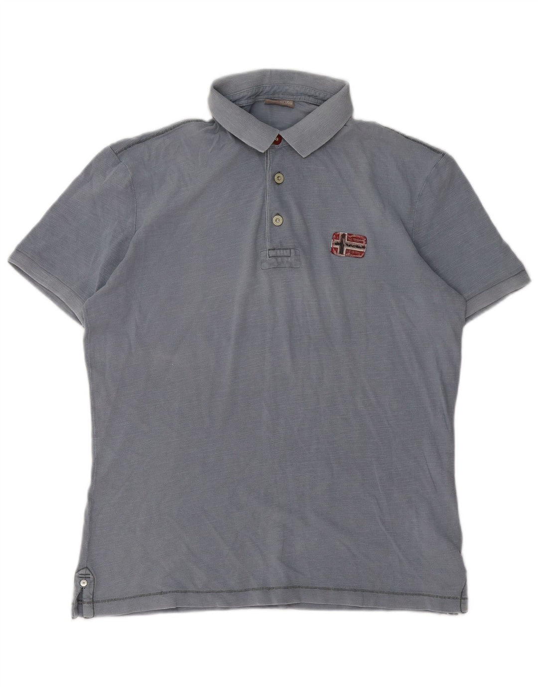 Napapijri Mens Polo Shirt Medium Blue Cotton