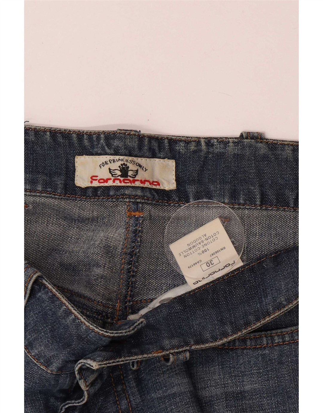 Fornarina Womens Denim Shorts W30 Medium Blue Cotton