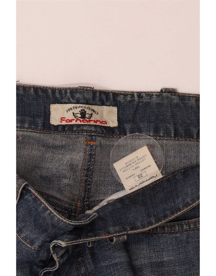 Fornarina Womens Denim Shorts W30 Medium Blue Cotton