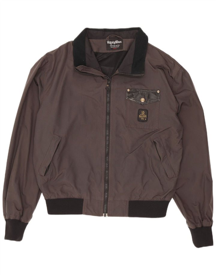 Refrigiwear Mens Bomber Jacket UK 40 Large Grey Colourblock Polyamide