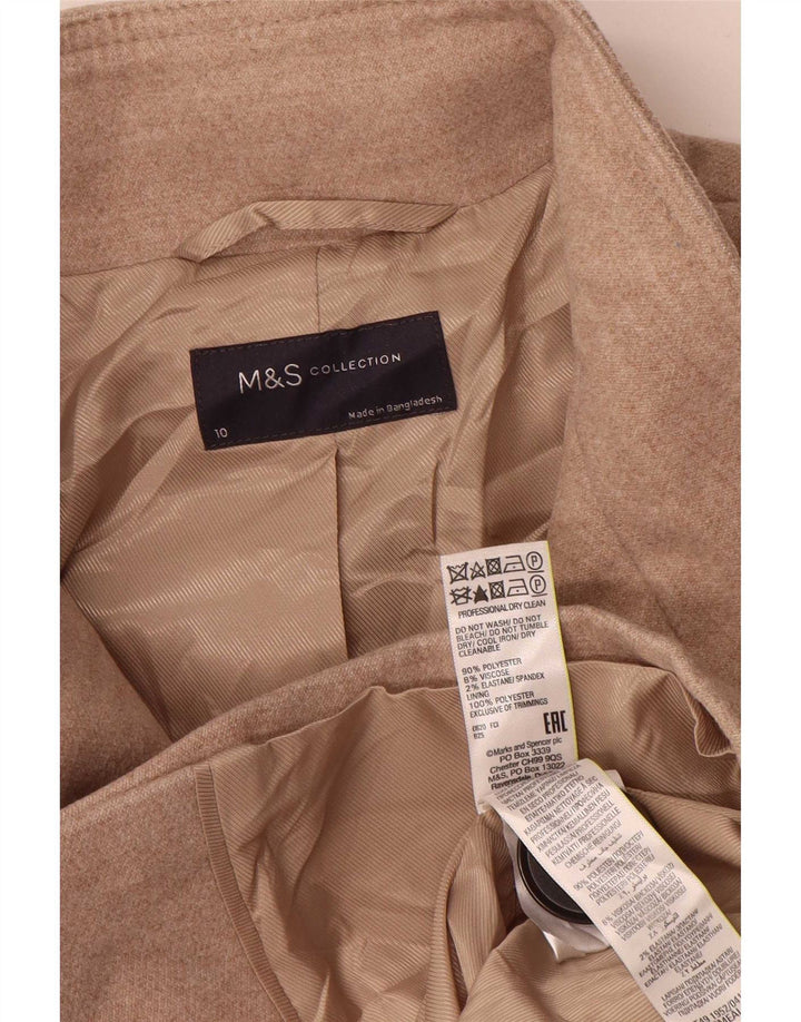 Marks & Spencer Abrigo para mujer UK 10 Small Beige Poliéster