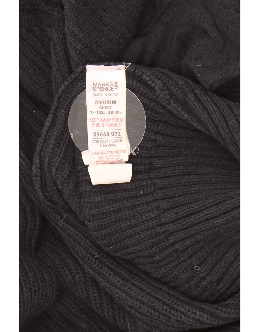 Marks & Spencer Mens Cardigan Sweater Medium Navy Blue Cotton