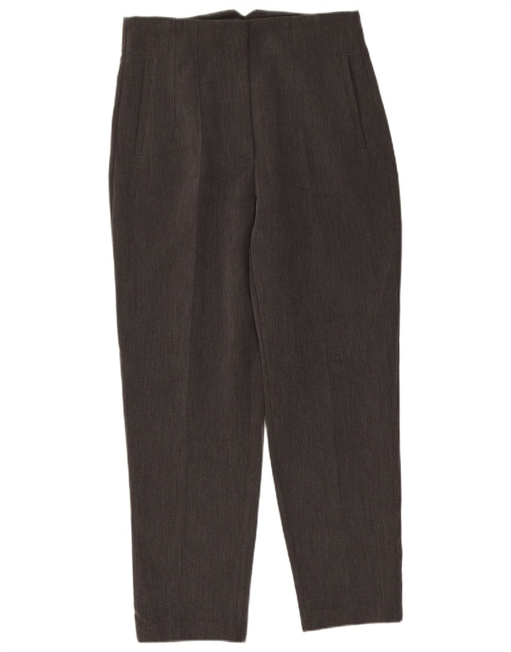 Zara Womens High Waist Suit Trousers Large W30 L26 Grey Polyester