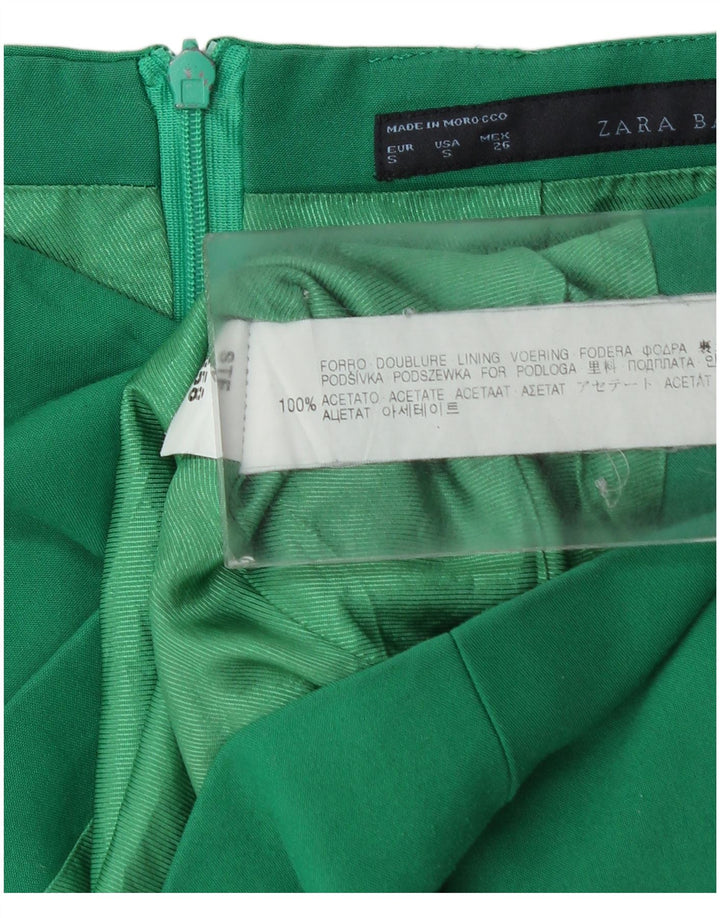 Zara Womens Mini Skirt Small W26  Green Acetate