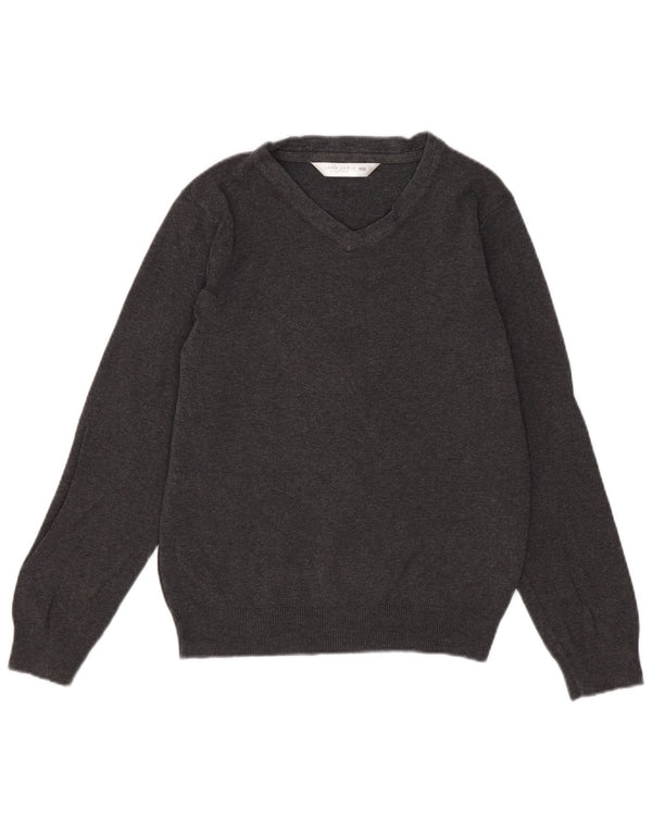 John Lewis Pige V-hals sweater 9-10 år Grå bomuld