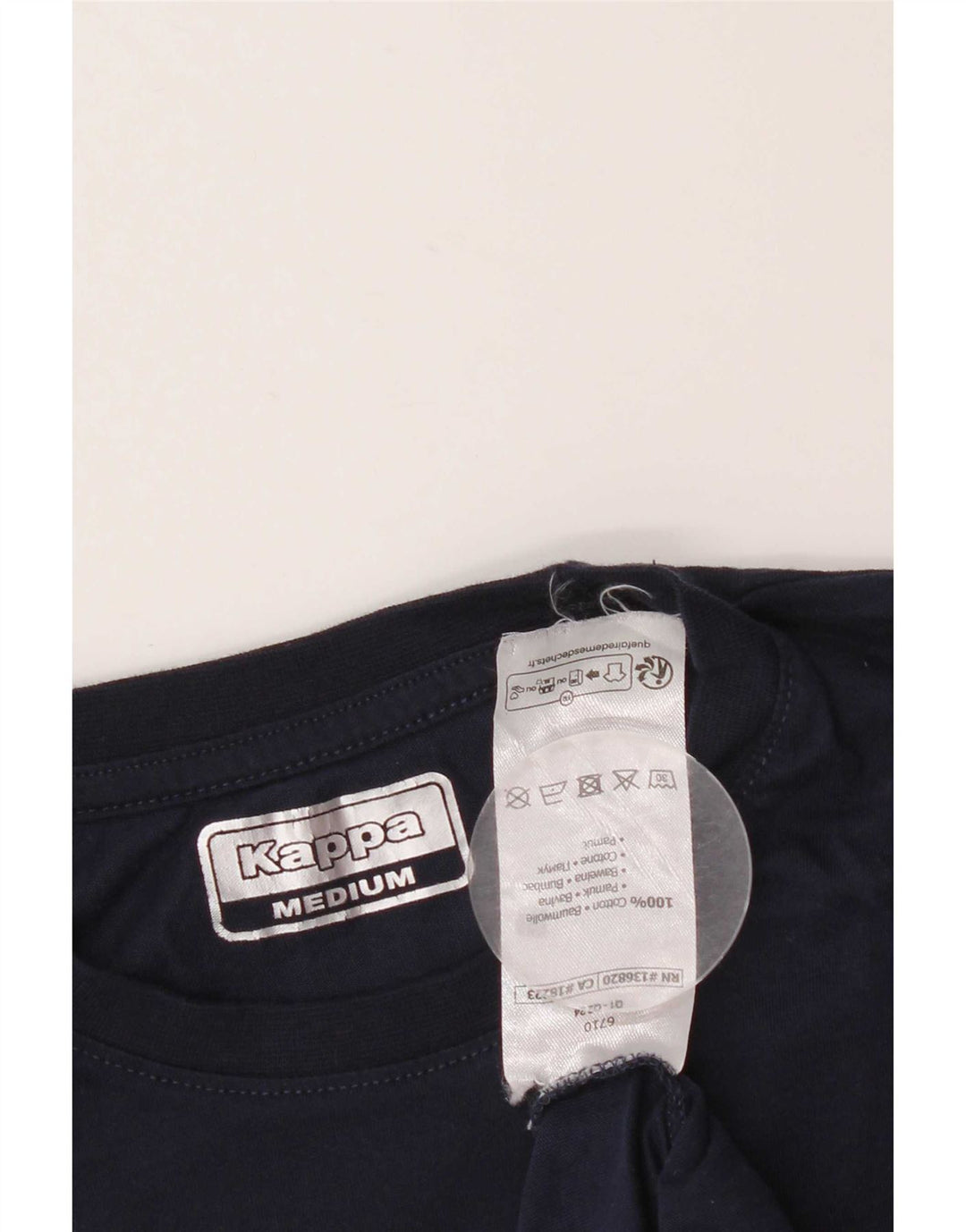 Kappa Mens Graphic T-Shirt Top Medium Navy Blue Cotton