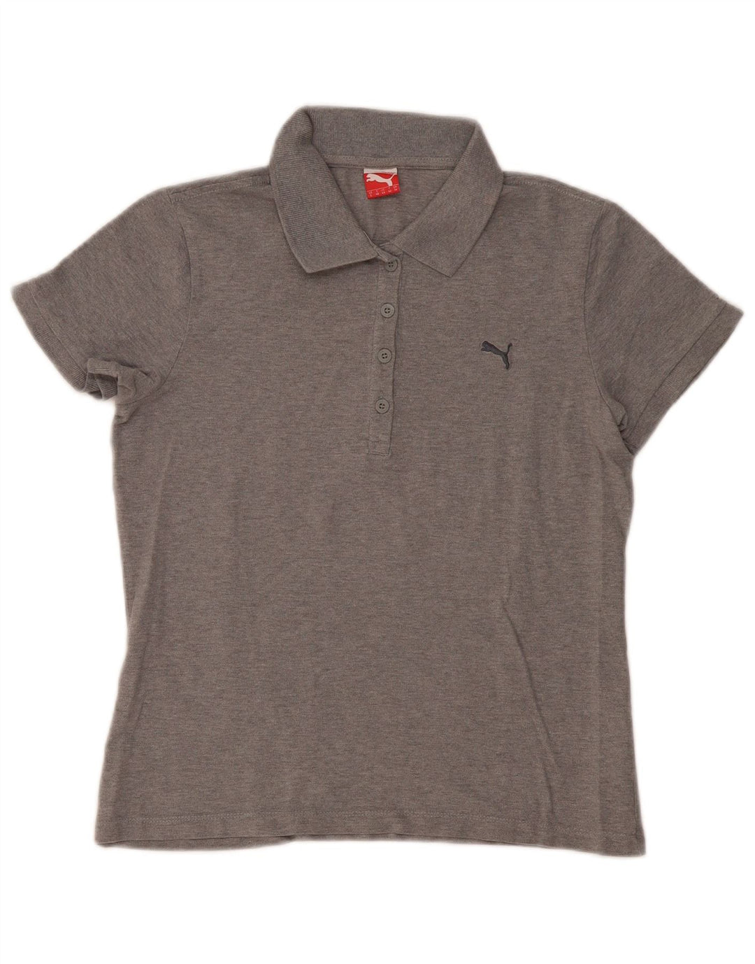 PUMA Womens Polo Shirt UK 14 Medium  Grey Cotton