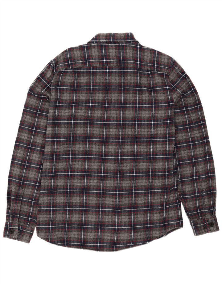 BENETTON Mens Flannel Shirt Medium Grey Check