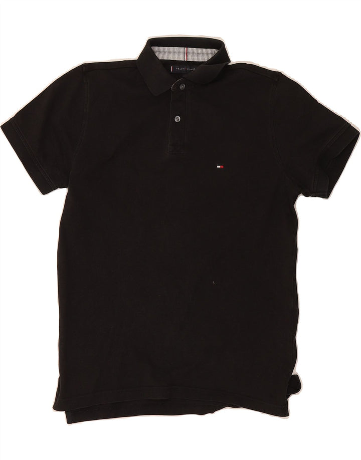 TOMMY HILFIGER Mens Regular Fit Polo Shirt Small Black Vintage Tommy Hilfiger and Second-Hand Tommy Hilfiger from Messina Hembry 