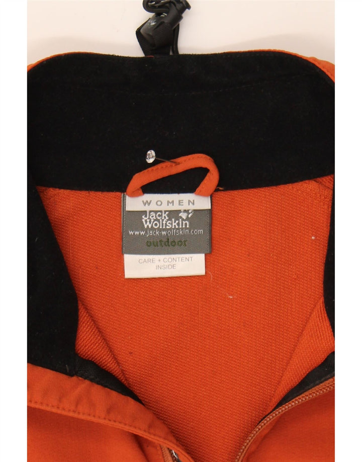 JACK WOLFSKIN Womens Rain Jacket UK 14/16 Large Orange Colourblock Vintage Jack Wolfskin and Second-Hand Jack Wolfskin from Messina Hembry 