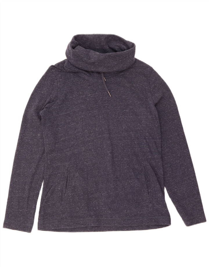 Marks & Spencer Womens Sweatshirt Jumper UK 10 Small Navy Blue Flecked