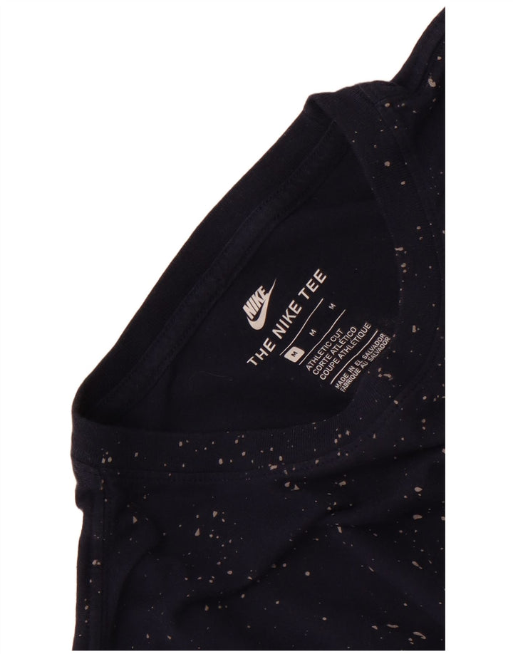 Nike Mens Athletic Cut Graphic T-Shirt Top Medium Navy Blue Flecked