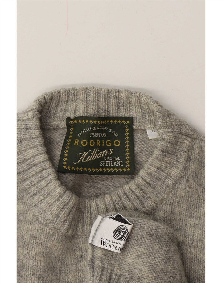 Suéter masculino Rodrigo com gola redonda IT 52 grande lã cinza