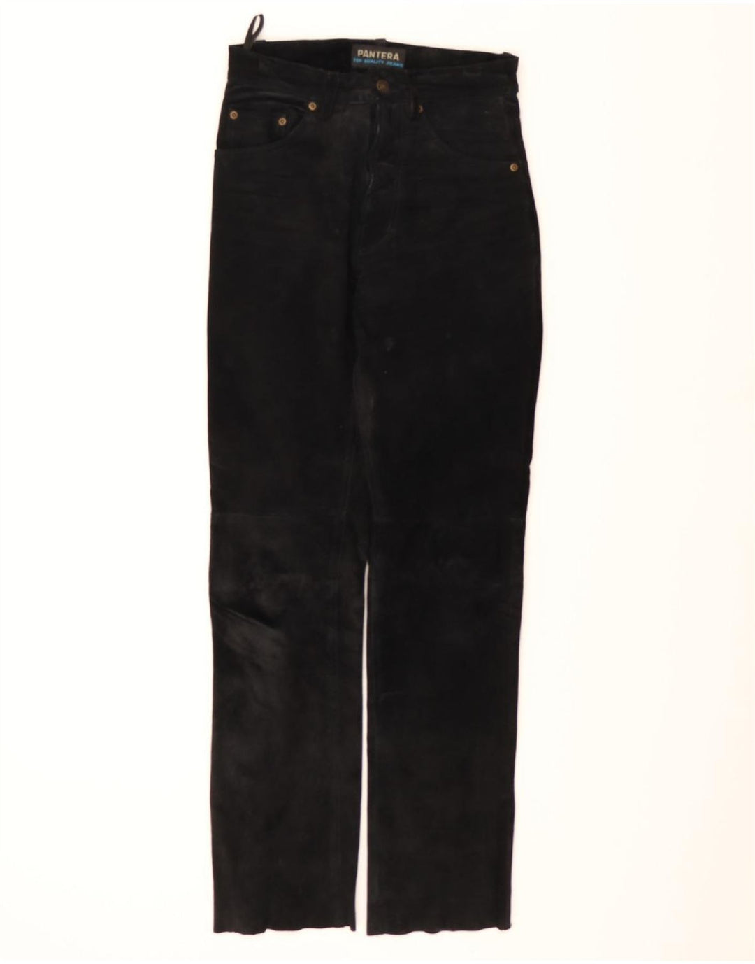PANTERA Womens Suede Casual Trousers W27 L31 Black Acetate Vintage Pantera and Second-Hand Pantera from Messina Hembry 