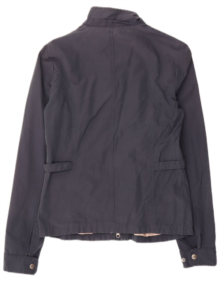 Woolrich Womens Bomber Jacket UK 16 Large Navy Blue Cotton