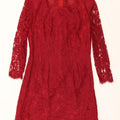 VINTAGE Womens Long Sleeve Shift Dress UK 10 Small Red Vintage Vintage and Second-Hand Vintage from Messina Hembry 