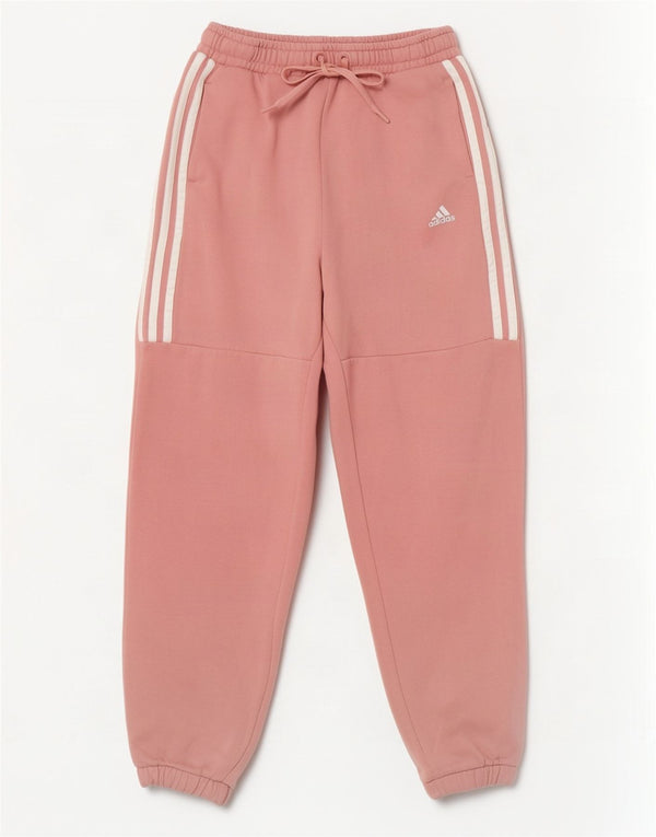 Adidas Womens Loose Fit Tracksuit Trousers Joggers UK 4/6 XS Pink Cotton