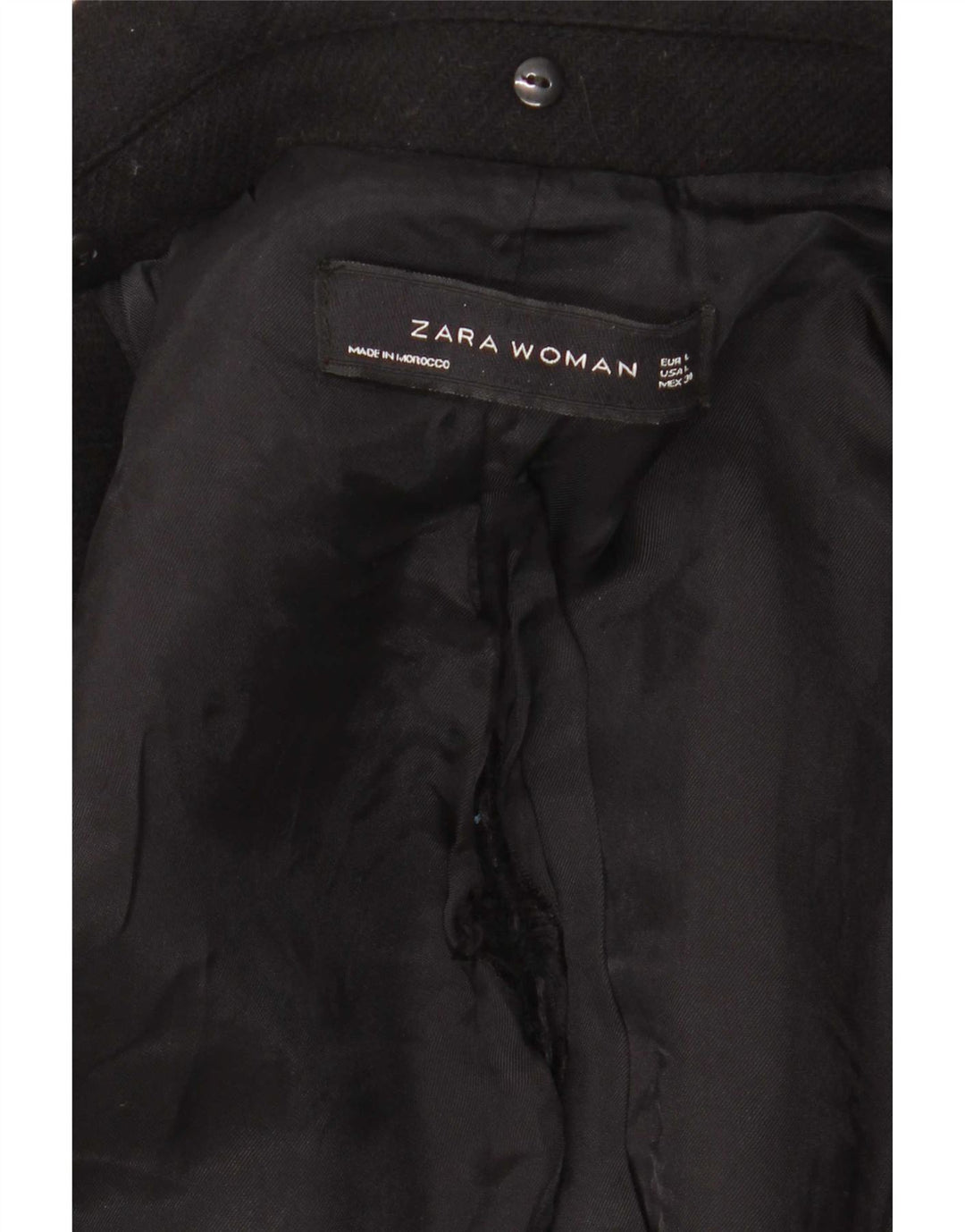 Zara Womens Overcoat UK 14 Large Black