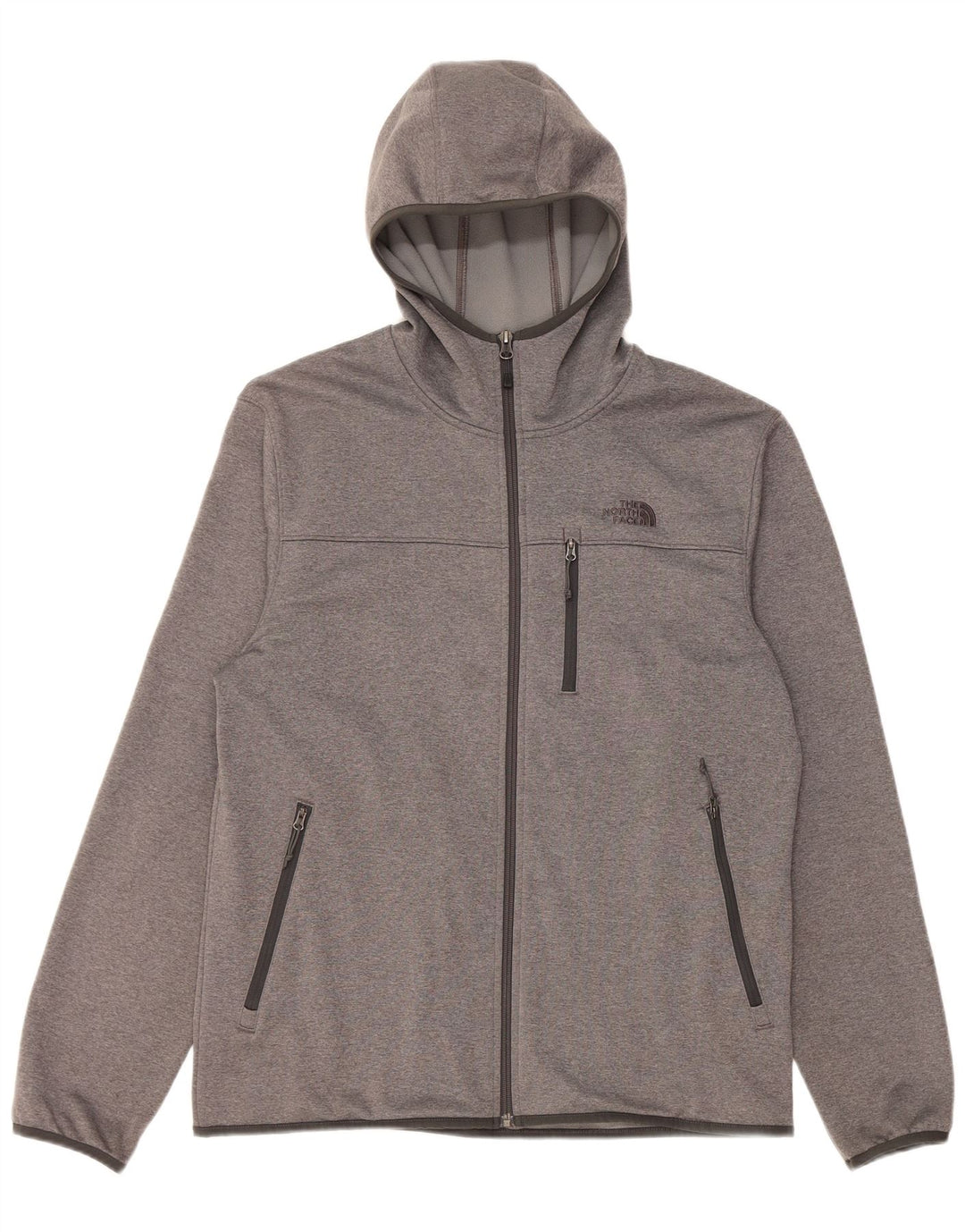 Maglione con cappuccio e zip da uomo The North Face grande poliestere grigio